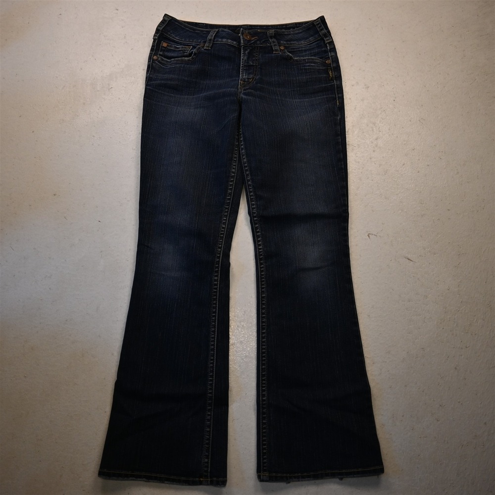 Silver Jeans 30 Mid Rise Suki Bootcut Dark Stretch Denim Womens Jeans